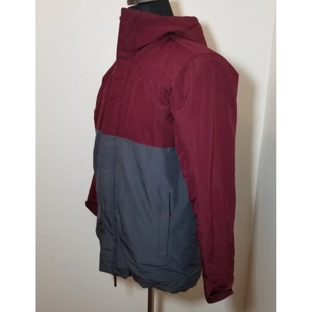 The Children's Place Boys Burgundy Gray Jacket XXL Warm Double Zipper Winter